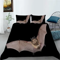 bat duvet cover kingqueen size cute brown bat pattern bedding set for kids teens adult nocturnal animal black duvet cover