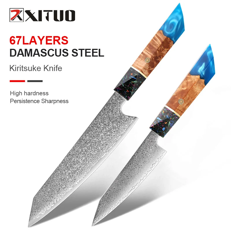 

XITUO High Quality 8/5 Inch Damascus Kitchen Knife Sets Japanese Utility Kiritsuke Knives Chef Dedicated Tools Resin Handle New