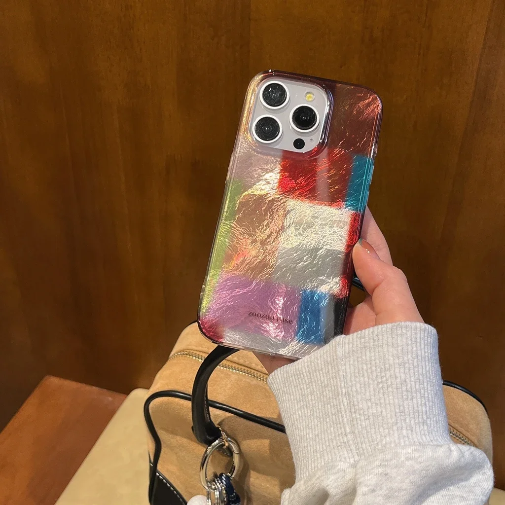 Противоударный защитный чехол для телефона с цветной сеткой и рисунком айсберга