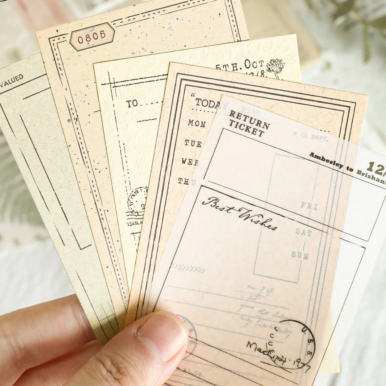 

Vintage Writable Frame Note Bill Memo Pad Collage Scrapbooking Card Junk Journaling DIY Retro Light Paper Material Stationery