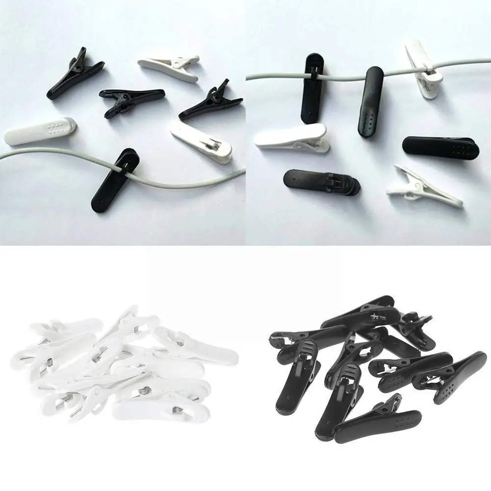 

5pcs Plastic Headphone Earphone Cable Wire Cord Clip Shirt Organization Holder Clamp Black Collar Lapel Nip Clip K2E0