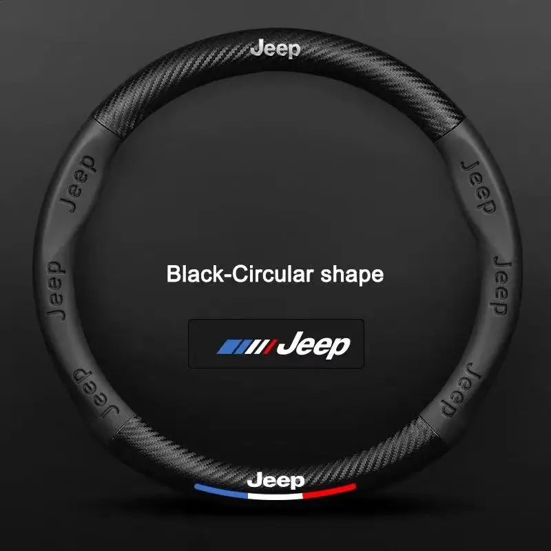

Car 3D Logo Stamped Steering Wheel Cover For Jeep Wrangler Grand Cherokee Renegade Compass Gladiator Liberty Patriot Wagoneer