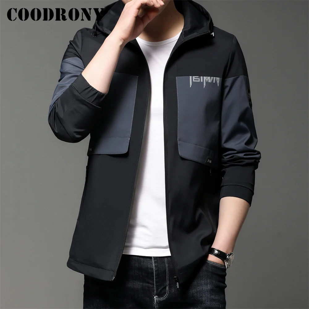 

Куртка COODRONY мужская с карманами, повседневная классическая уличная одежда, модная в стиле Харадзюку, W8040, весна-осень