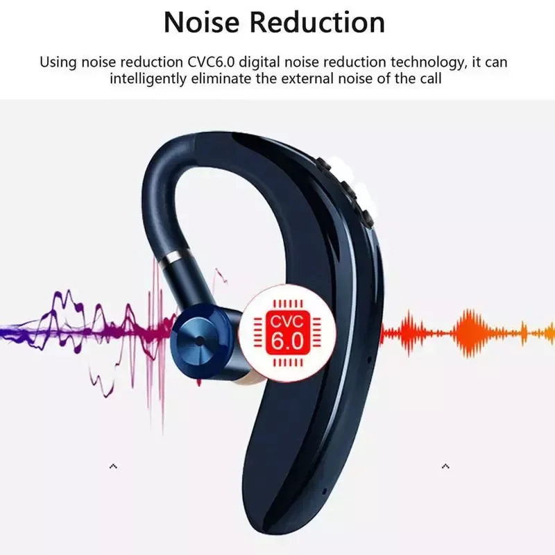 Wireless Bluetooth-compatible Earphone Single Ear Hook Business Stereo Headset Waterproof Sports Earbud With Microphone enlarge