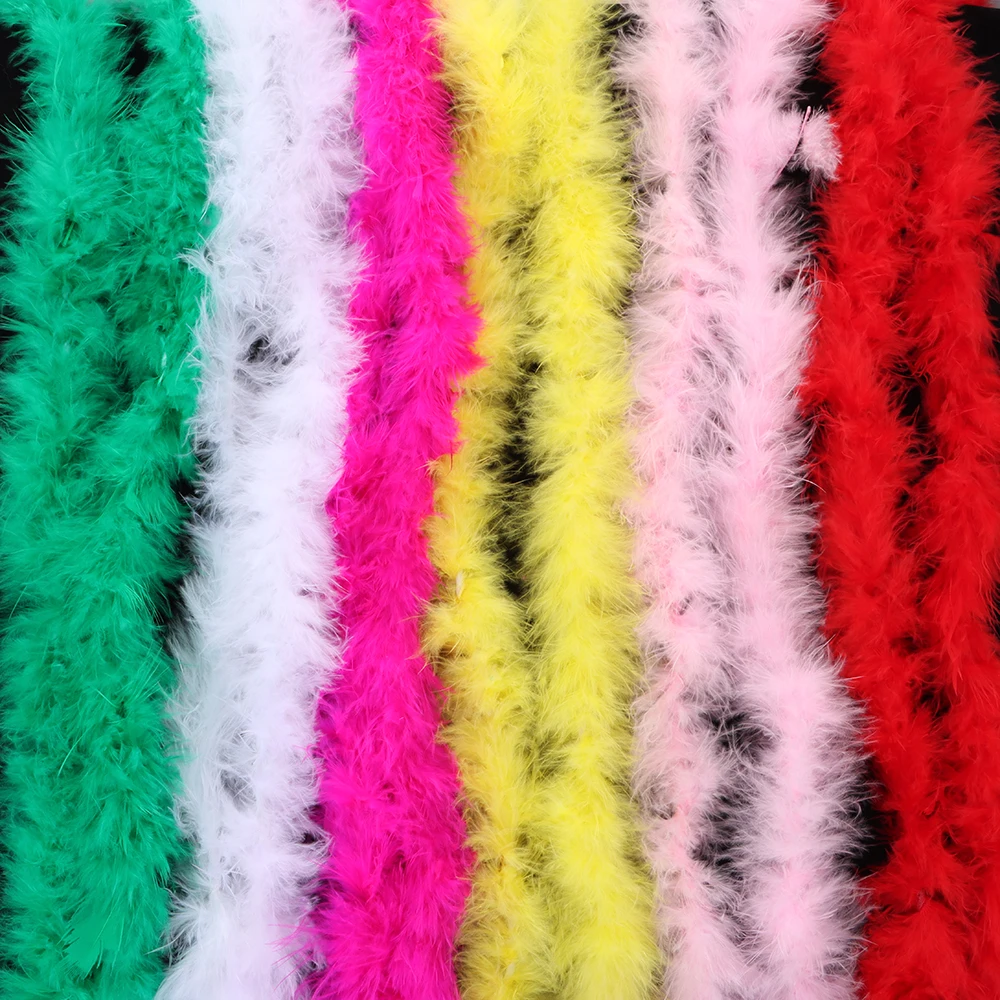 

2M Feather Boa Strip For Christmas Tree Fluffy Feather On Ribbon Craft Costume Fancy Dress Wedding Party Decoration Apparel