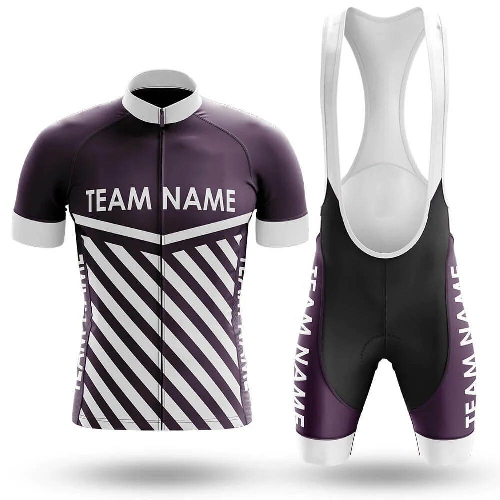 

2022 Custom Team Name M3 Dark Purple - Men's Cycling Jersey And Bib Shorts Suit
