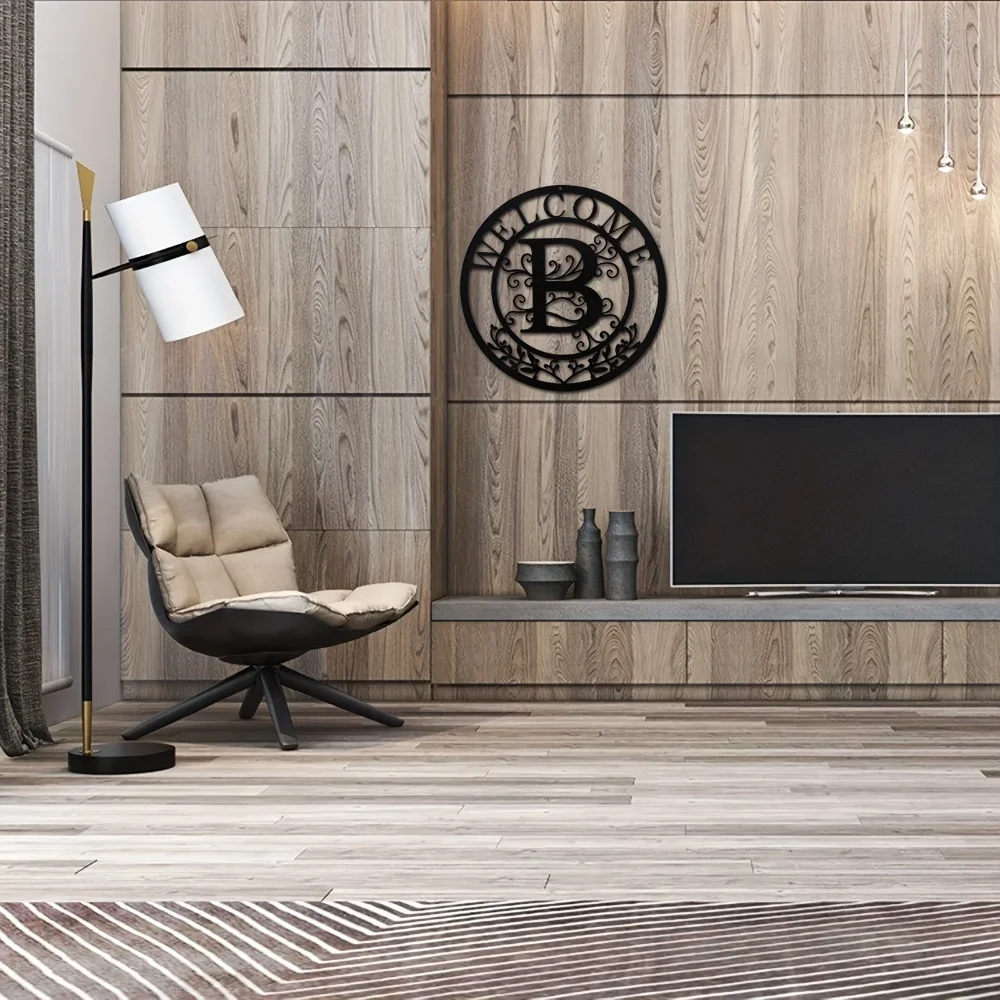 12-дюймовый Черный Металлический Настенный Декор Знак С Буквой B Добро Пожаловать