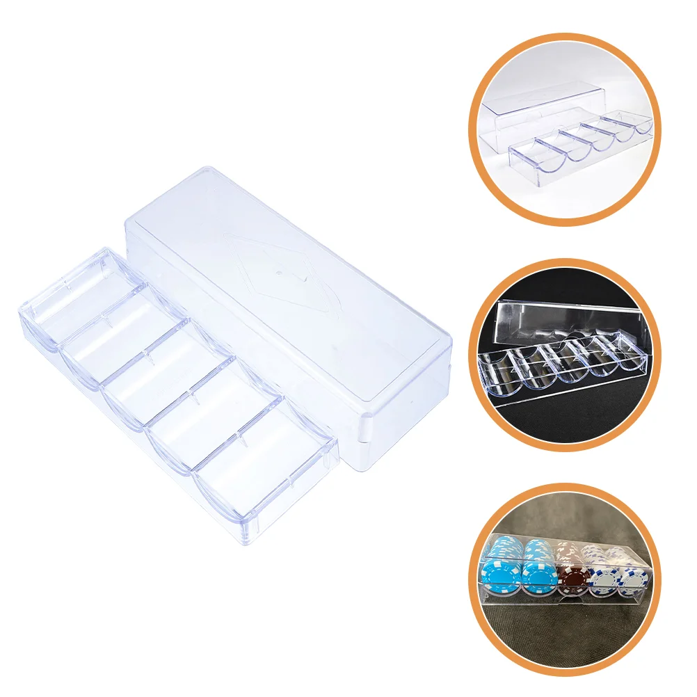

Chip Poker Holder Tray Case Acrylicbox Rack Casino Storage Holders Clear Wear Resistant Portable Dealer Tokensaccessory Table