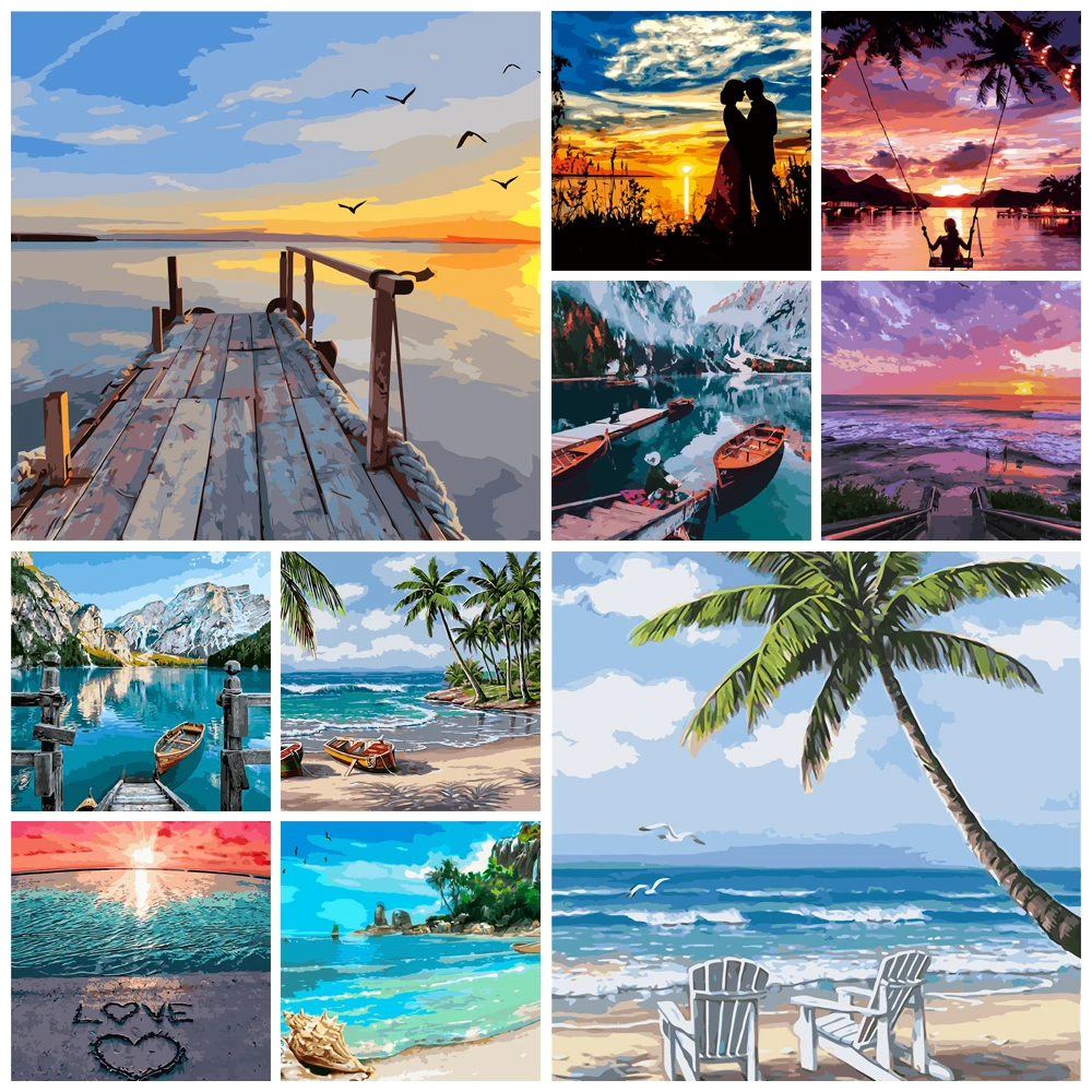 Картина для самостоятельного раскрашивания по номерам девушка с видом на море