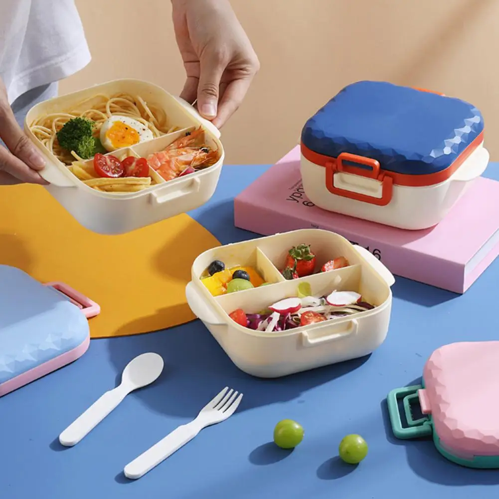 Ланч-бокс с 3 отделениями герметичный для взрослых и детей 900 мл