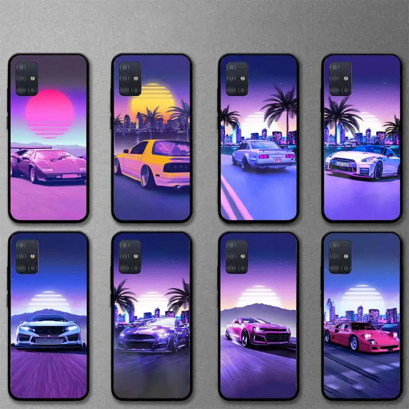 

phone Synthwave Car case For pixel iPhone 13 12 mini 11 pro xs max X XR 5 6 7 8 plus A Silicone soft shell