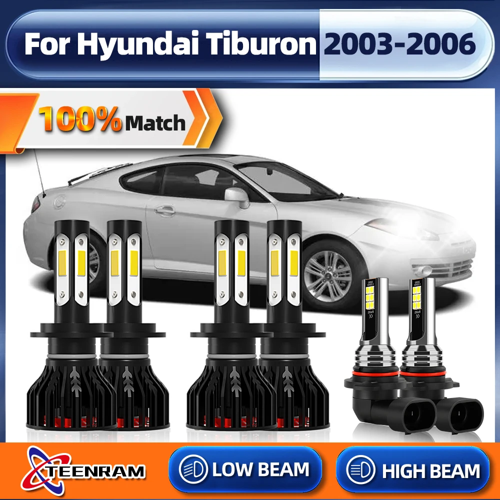 

60000LM H7 LED Headlight Bulbs Canbus Car Light 9006 HB4 Turbo Auto Fog Lamp 360W For Hyundai Tiburon 2003 2004 2005 2006