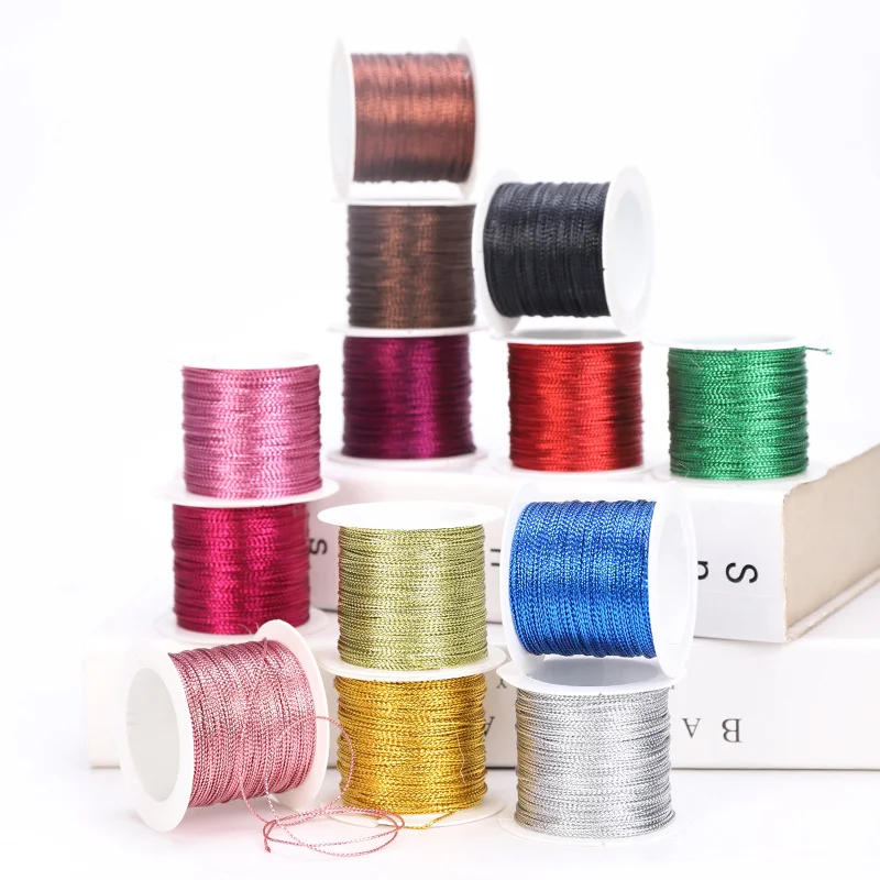 

Colorful 20Meters 1mm Rope Gold/Silver/Red Cord Thread Cord String Strap Ribbon Rope Tag Line Bracelet Making Wedding Party Gift