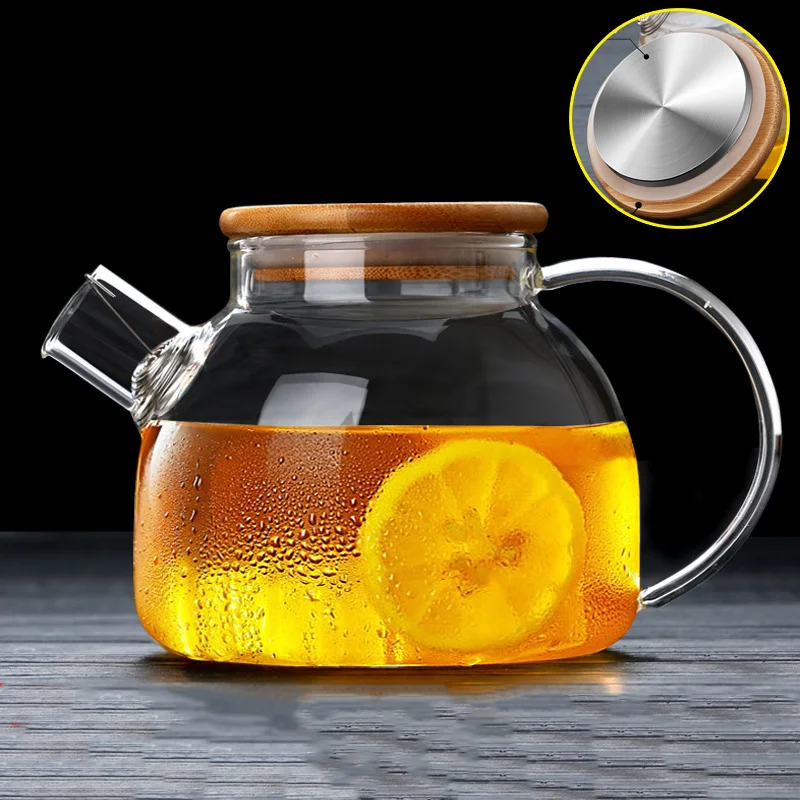 Стеклянный чайник термостойкий 1 л/1 5 л