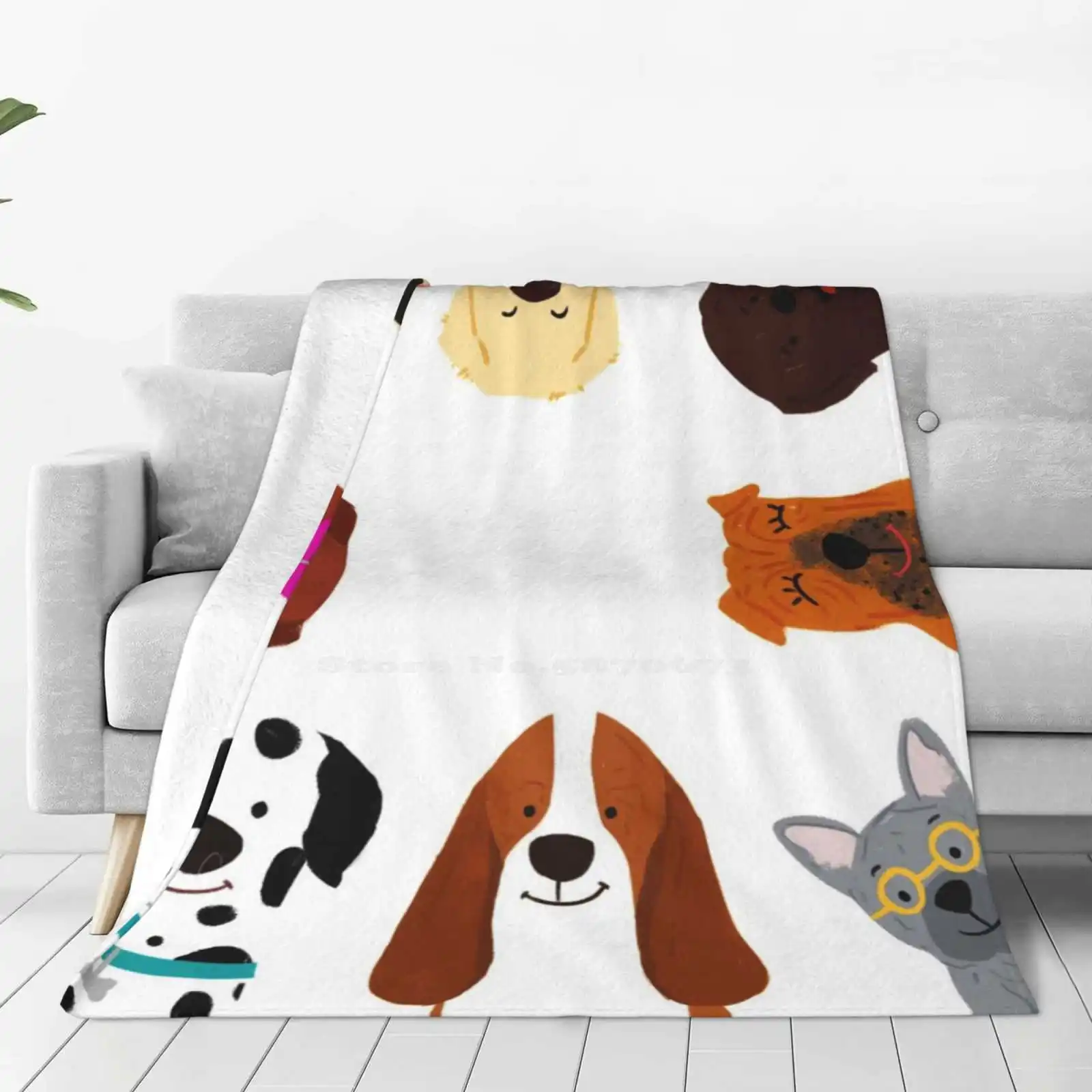 Собак! Ворсистый плед мягкое теплое одеяло для дивана/кровати/путешествий