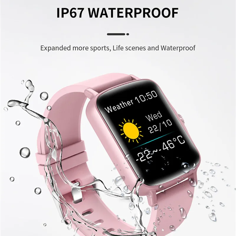 Smart Watch  Men Women Bracelet 1.4 Inch Sport Square Fitness Tracker Full Touch IP67 Waterproof  Wristband for Xiaomi PTone