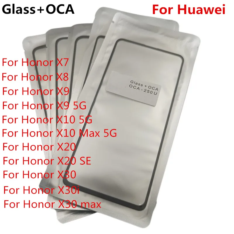 

Front Screen Touch Panel LCD Display Out Glass For Huawei Honor X7 X8 X9 X10 5G X20 SE X30i Max 5G Replace Repair Parts +OCA