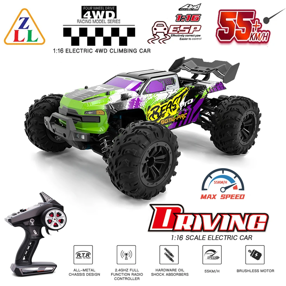 

Гоночный автомобиль SG116 PRO/SG116 MAX 75 км/ч 4WD, профессиональная бесщеточная электрическая высокоскоростная игрушка для внедорожника с дистанционным управлением