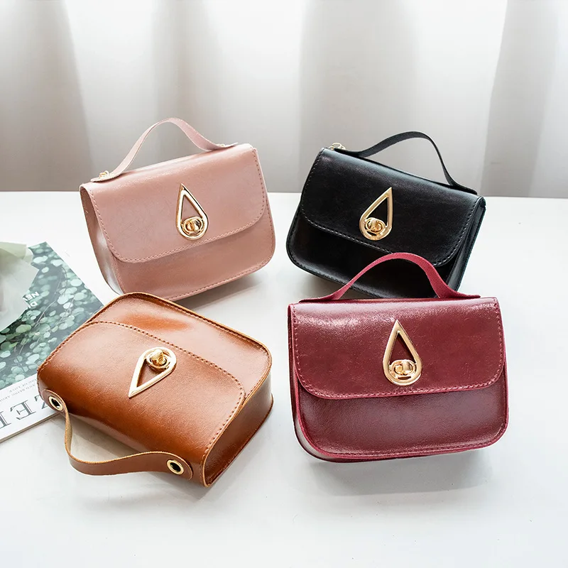 

New Fashion Trend Women Oily Leather Crossbody Handbags Vintage Classic Water drop Style Shoulder Bag Stylish Tote for Ladies