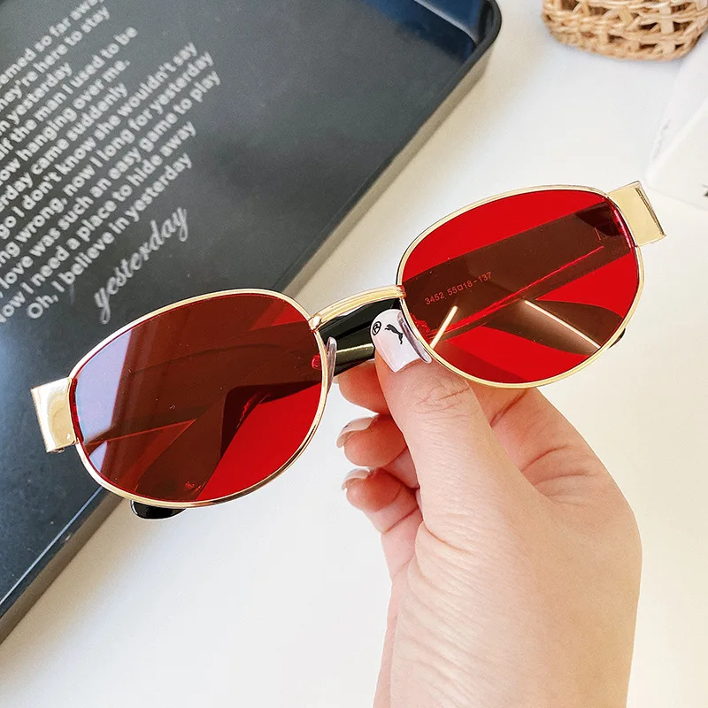 

Роскошные овальные солнцезащитные очки 2022, женские классические очки из сплава, уличные зеркальные Винтажные Солнцезащитные очки для поку...