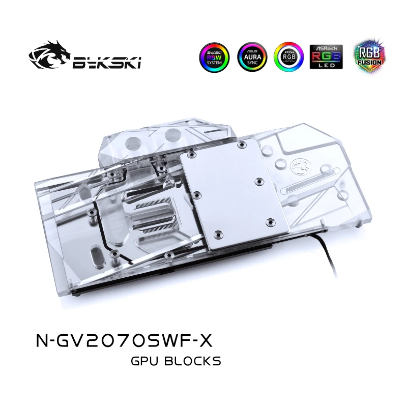 

Bykski GPU Water Block For GIGABYTE GeForce RTX 2070 Super Windforce OC 3X 8G / Copper Block / 3PIN 5V A-RGB / 4PIN 12V RGB