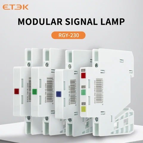 ETEC DIN-типа железнодорожный сигнальный светильник 9 мм/18 мм Индикаторная лампа переменного тока 220 В/230 В Светодиодный сигнальный светильник Красный Зеленый Синий