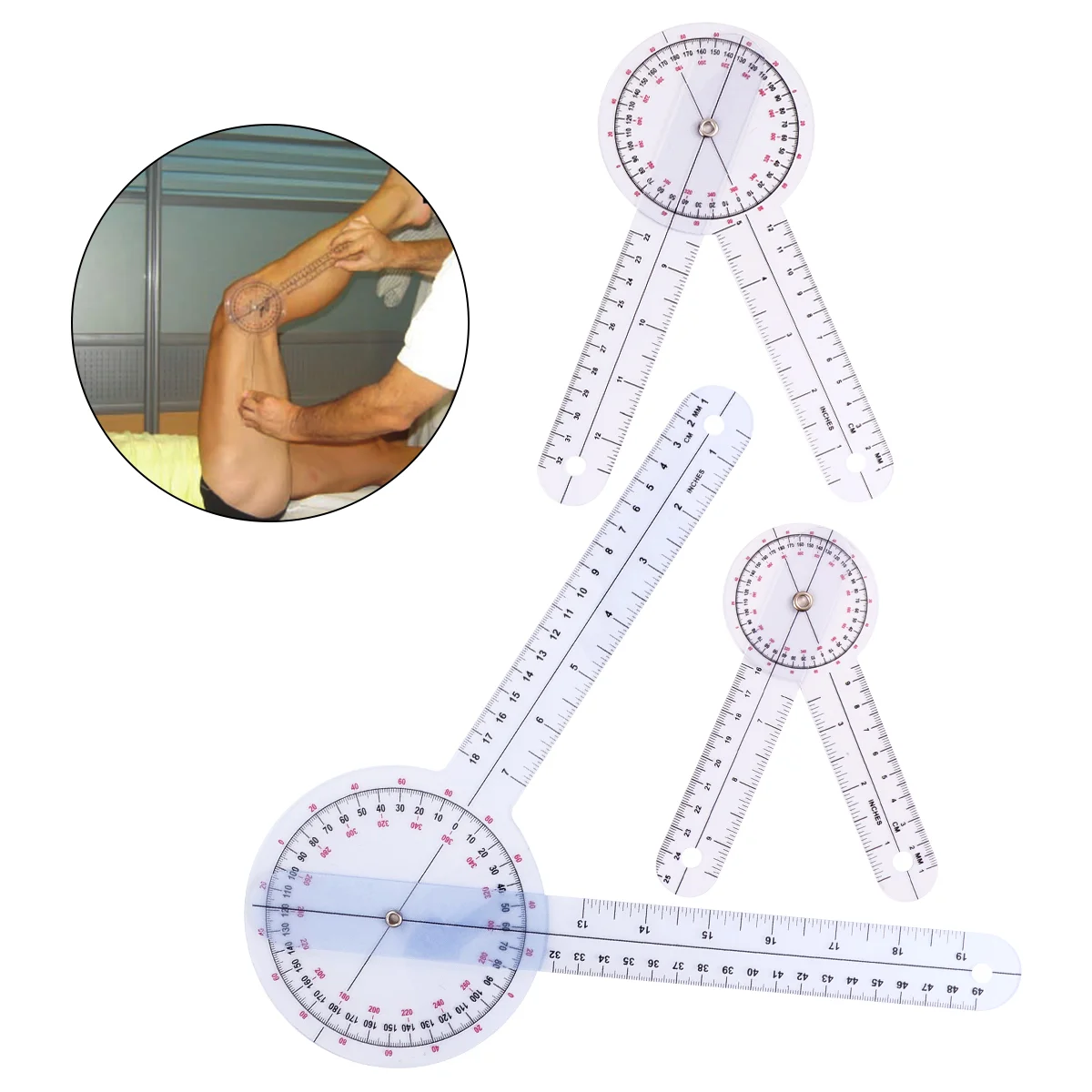 

Goniometer Protractor Ruler Degree Angle Finger Physical Measuring Miter Range Set Body Orthopedic Large Hand Joint Transparent