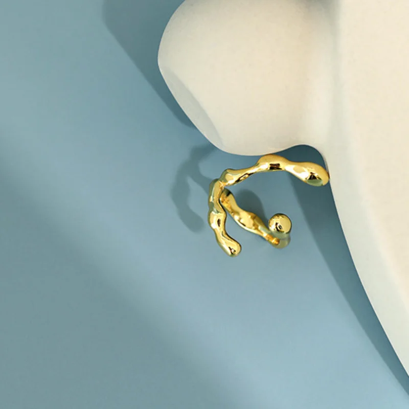 

925 Sterling Silver Gold Irregular Designer Rings Party Minimalist Accesories For Women Fine Bulgaria Jewelry Joias Ouro 18k