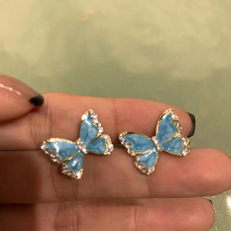 

Healing Dangle Earrings Healing Blue Butterfly Earrings