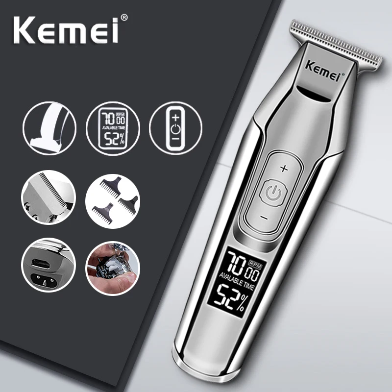 Kemei 5027 Парикмахерская машинка для стрижки волос Zero Gapped Аккумуляторная Машина
