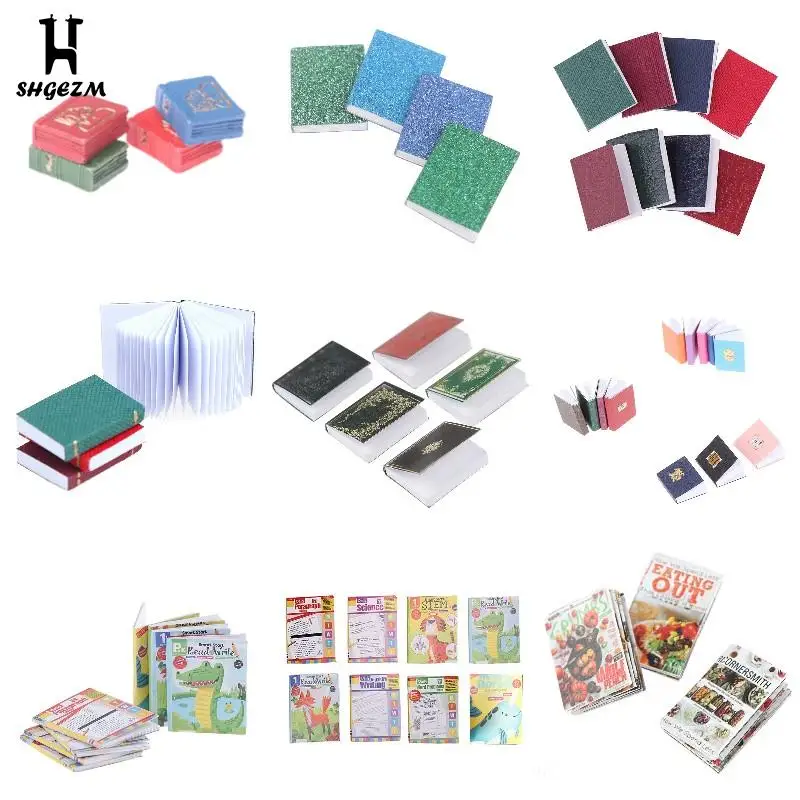 

4 шт./компл. кукольный домик, мини-книги четырех цветов, детали для кукольного домика, мебель, мини-ретро книги, модели игрушек