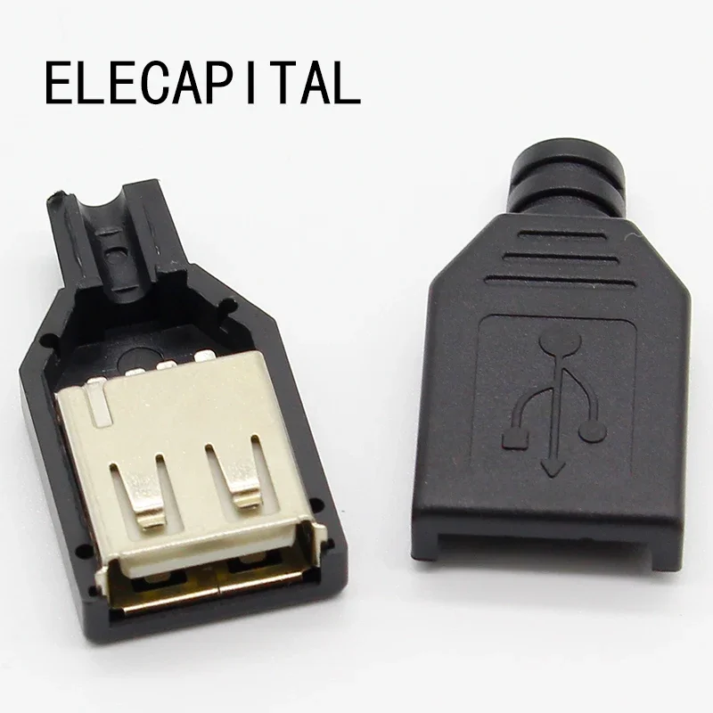

ELECAPITAL USB разъём 4-контактный черный (10 шт)