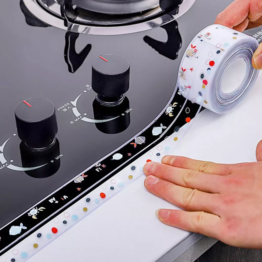 

seal kitchen sink sealing tape Water and oil repellent stickers bathroom border seam toilet corner waterproof sticker