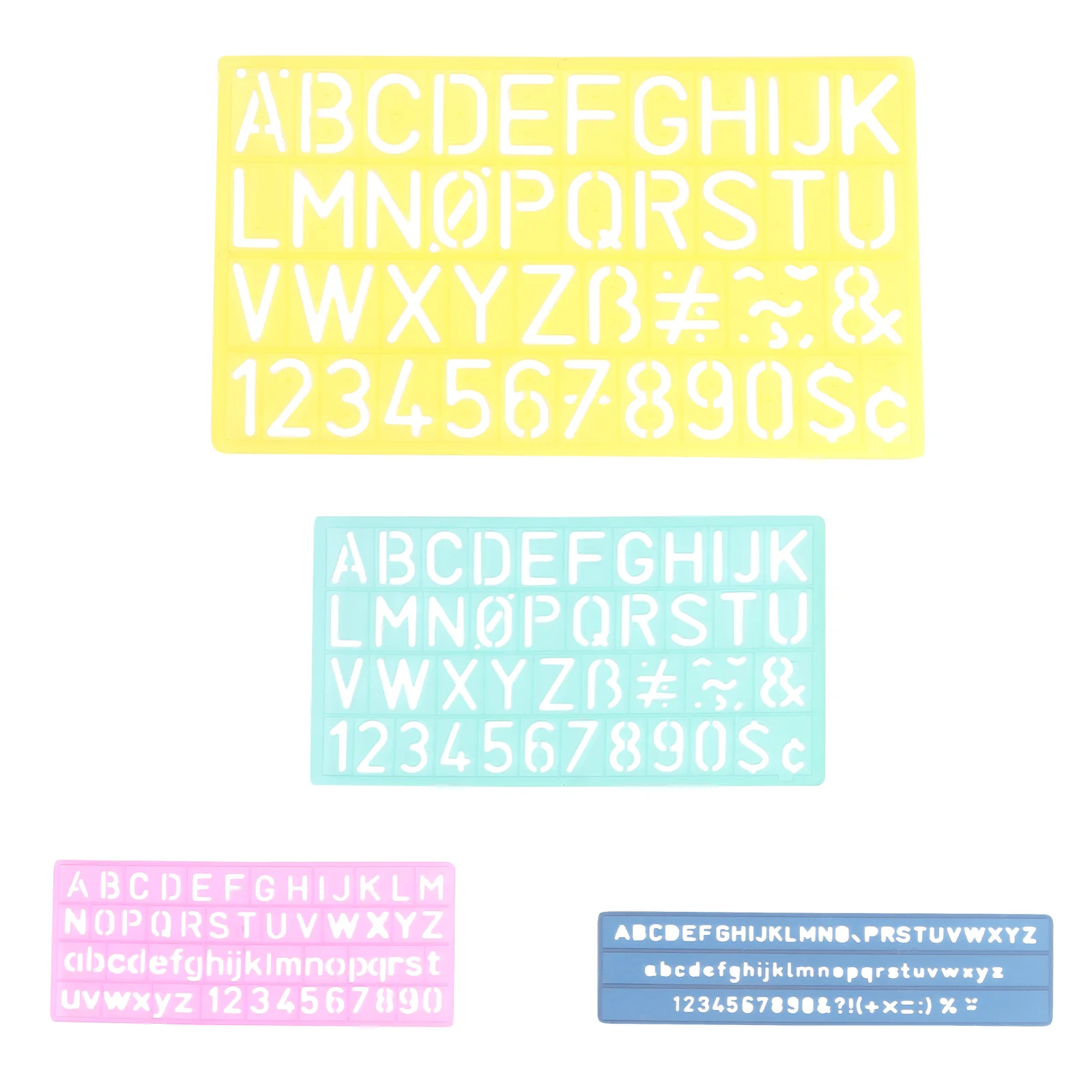 

4 Sets English Letter Template Letters and Numbers Alphabet Templates Letter Template Letter Stencils for Scrapbook Gift Cloth