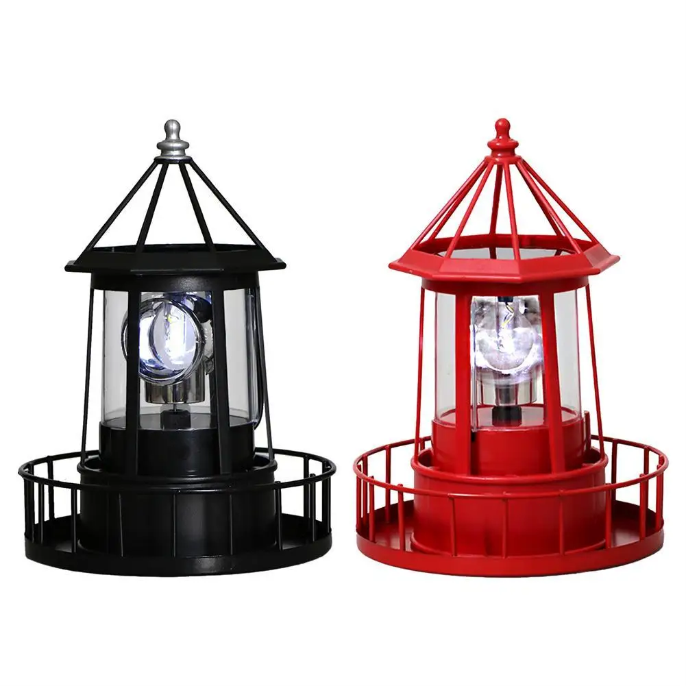 

1pcs Solar Powered LED Light Rotating Lighthouse Shape Landscape Lamp Outdoor Garden Courtyard Decoration Home Crafts Decoration