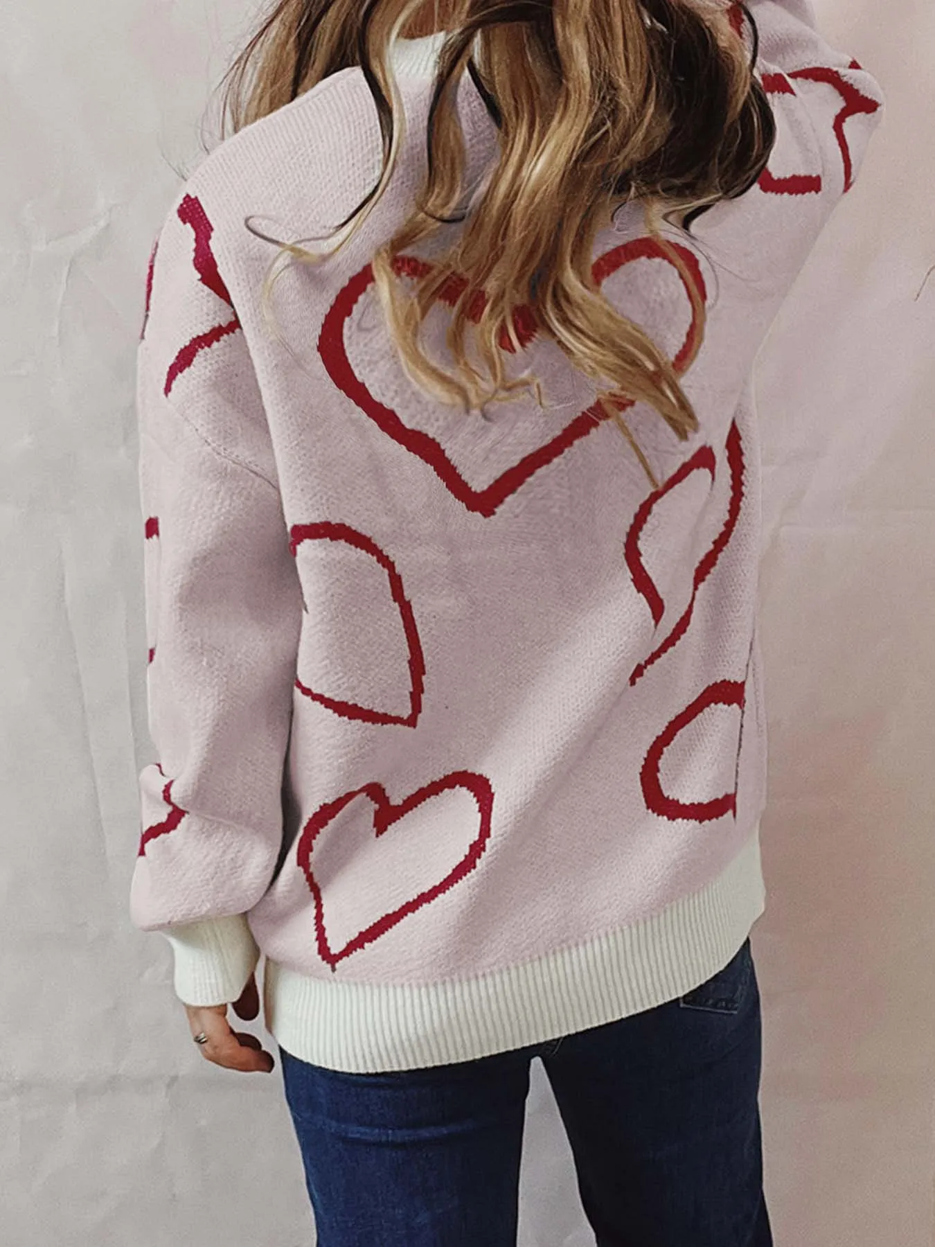 Европа и США круглый вырез свободная голова универсальный цвет вязаная рубашка