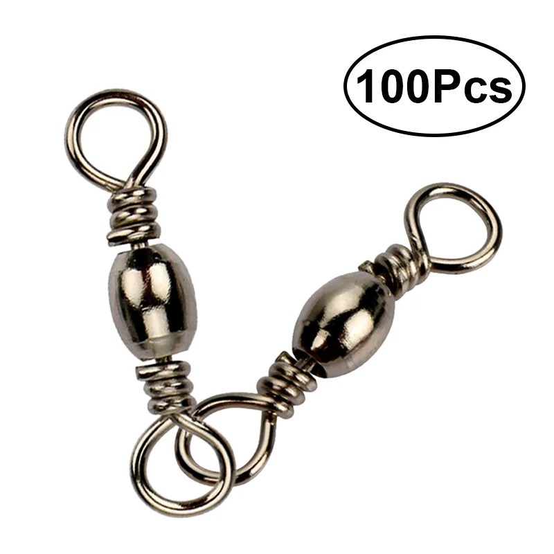 

100PCS Lightweight Metal Small Resistant Strong Swivels Fishing Connector Fishing Swivels for Fisherman