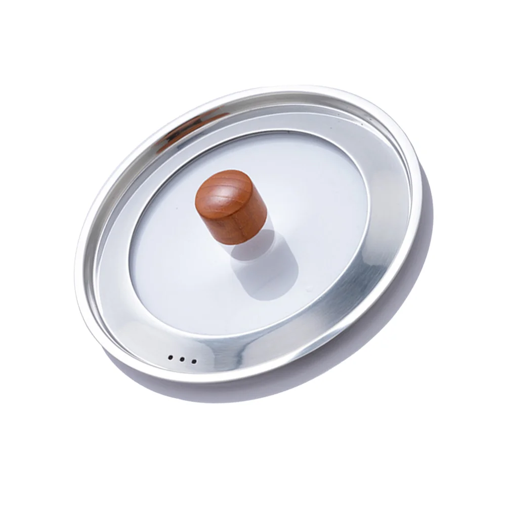 

1Pc Pot Cover Stainless Steel Glass Pot Lid Transparent Glass Window Pot Cover Anti Oil Splashing Pot Lid Protector (18cm)