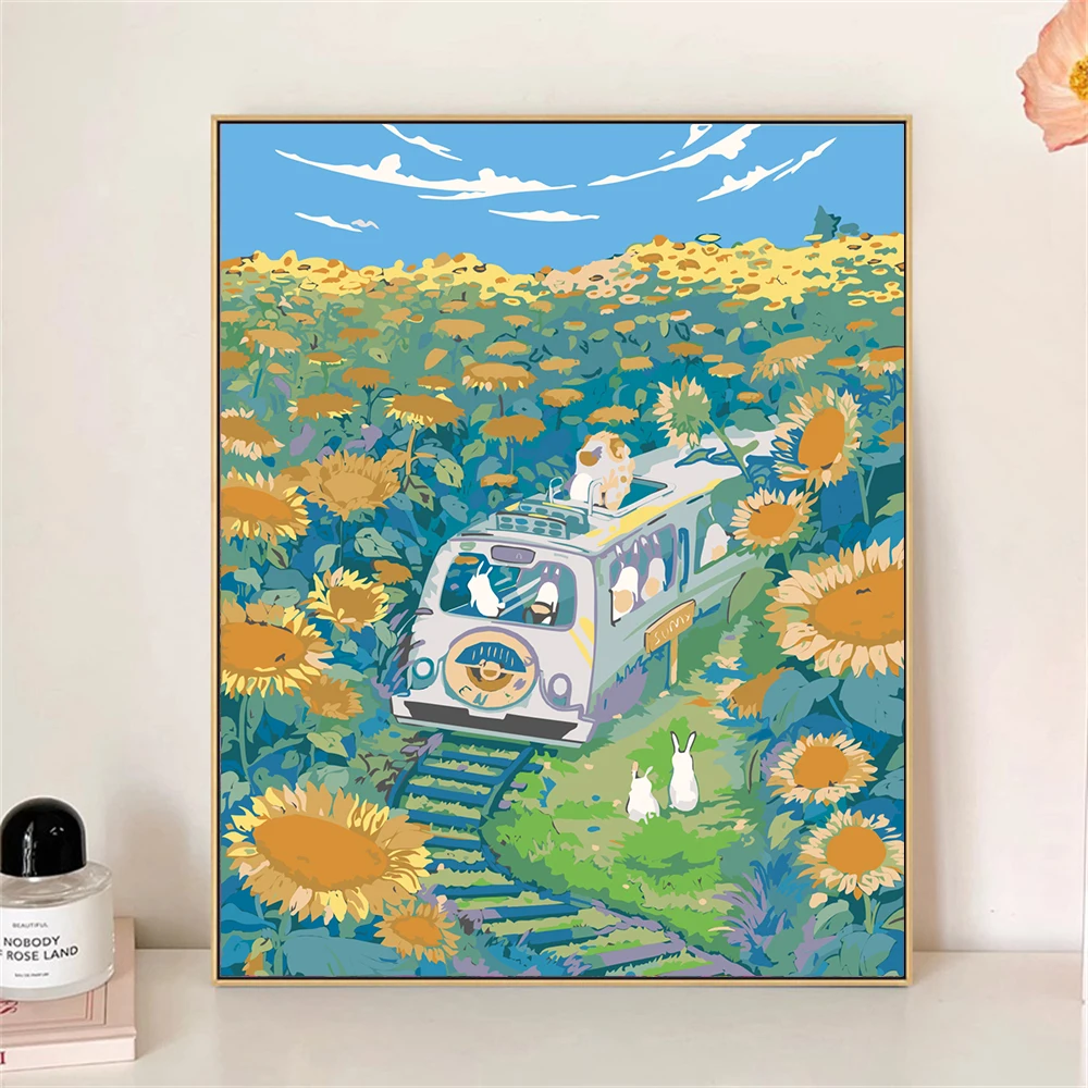 Набор для рисования по номерам на холсте подсолнух