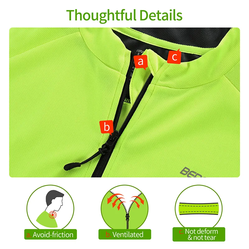 Мужская велосипедная рубашка BERGRISAR дышащая быстросохнущая с короткими рукавами