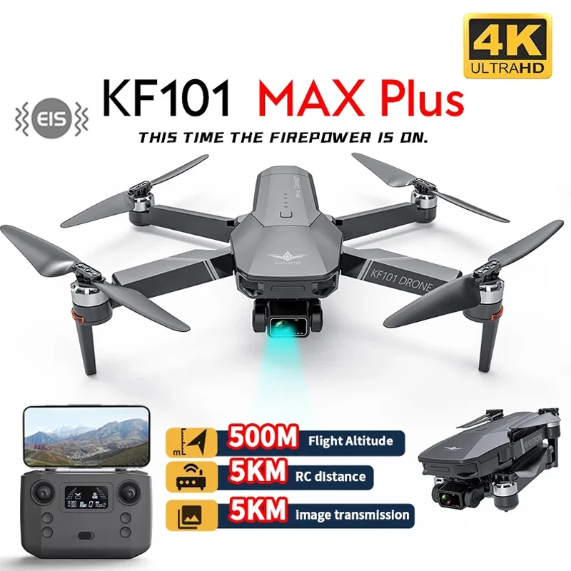 Квадрокоптер KF101 MAX1, 4K, GPS, 3 оси, Wi-Fi, дальность 5 км, высота 500 м