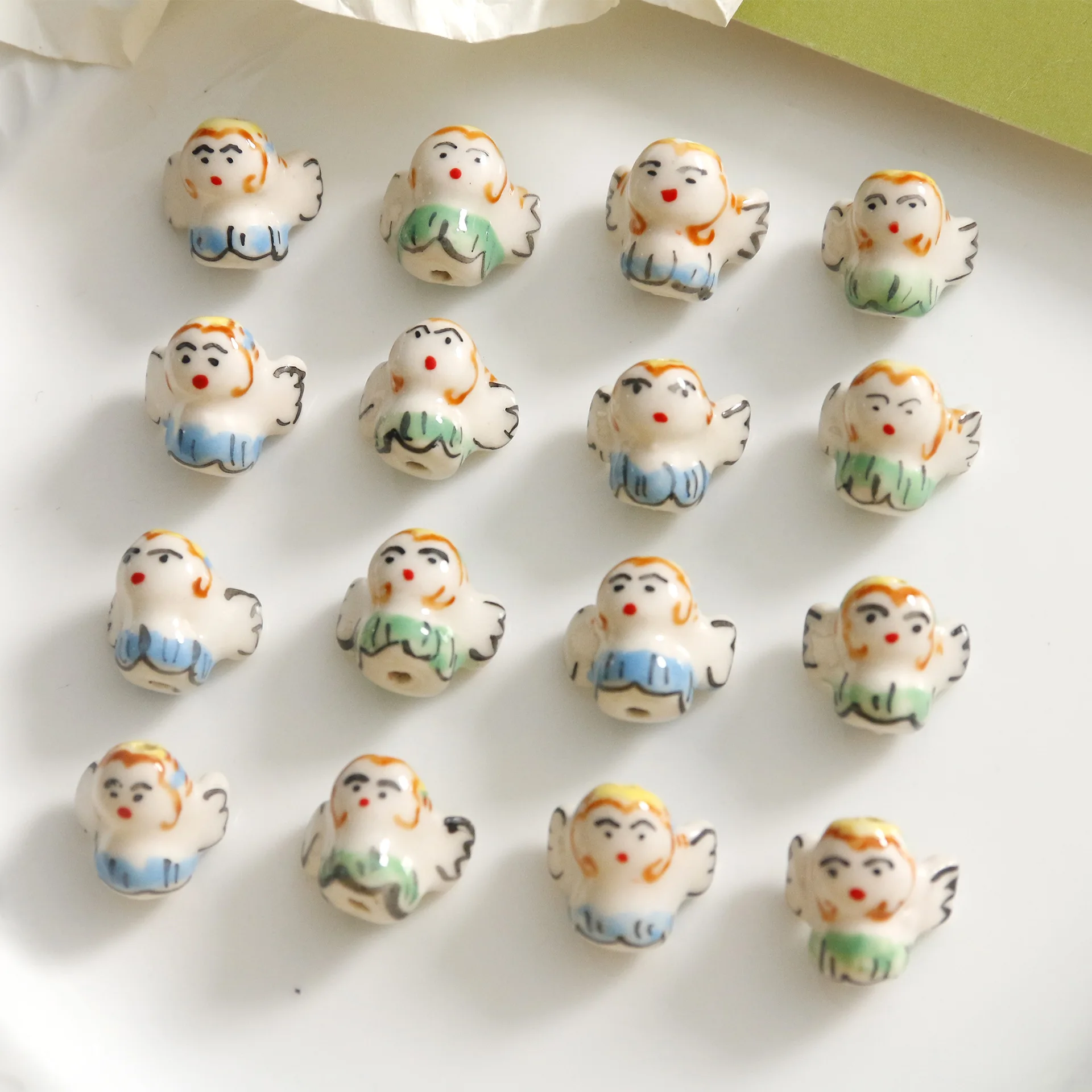 

2pcs cute soft cute hand-painted bird ceramic Beads for Jewelry Making DIY Handmade Bracelet Necklace Accessories