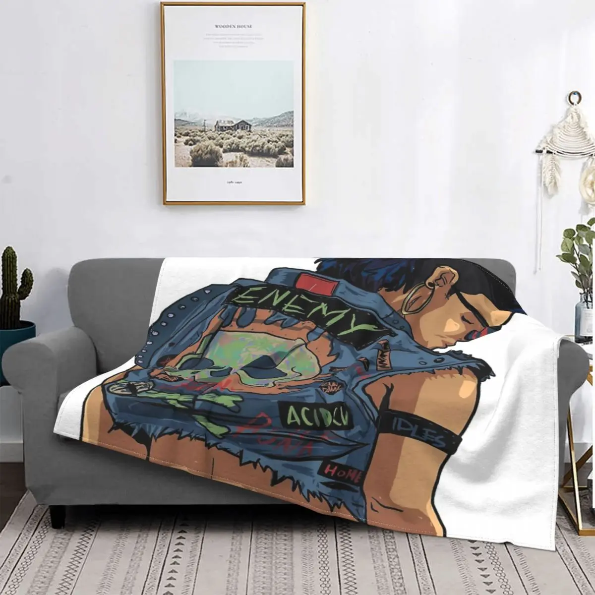 

Manta a cuadros para cama, colcha de lana, 220x240