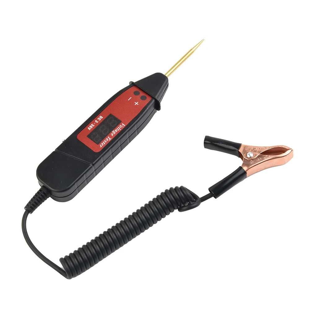 

Light Voltage Test Pen 1.65m Measuring tool 5-36V Car LCD Digital Electric Probe Detector LED Protective Easy use
