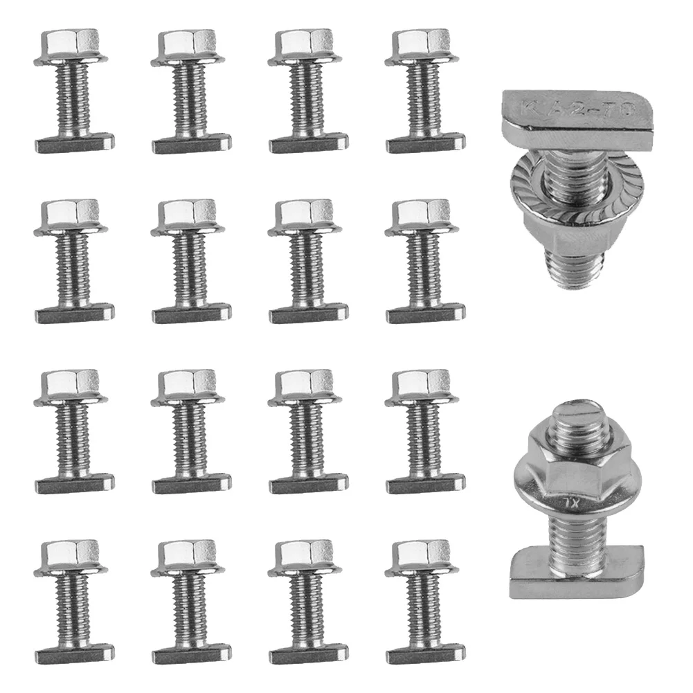 T Type Screw 304 Stainless Steel Hammer Head Flange Nuts M8x20 M8*25 DIN 6923 European Standard Photovoltaic Accessories