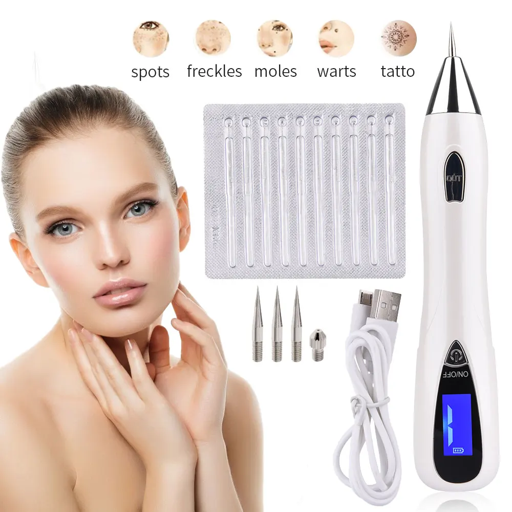 

Laser Plasma Pen Skin Tag Blackhead Remover Pimples Extractor Black Dots Dark Spot Wart Tattoo Mole Removal Pen Face Cleaner