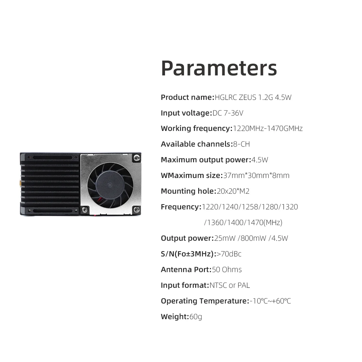 HGLRC ZEUS 1 2G 4 5 Вт VTX 8 каналов 25 МВт/800 МВт/4 регулируемая мощность передачи