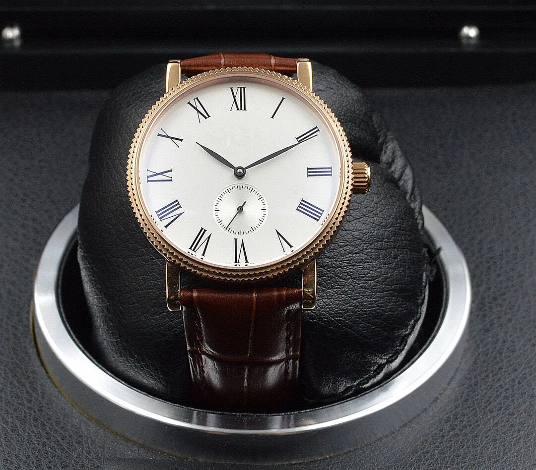 

Мужские часы с полностью автоматическим механическим механизмом и кожаным ремешком 42 мм, минеральное суперпрочное зеркало