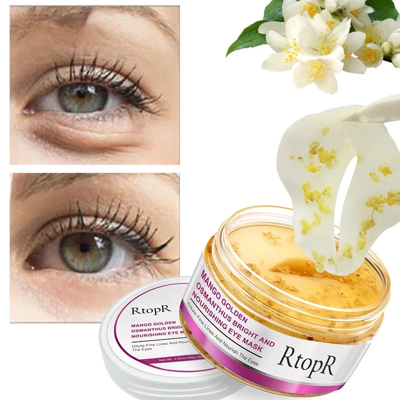 

40Pcs/Box Mango Golden Osmanthus Eye Mask Bright and Nourishing Skin Care Anti-Puffiness Dark Circle Anti-Aging Eye Patch