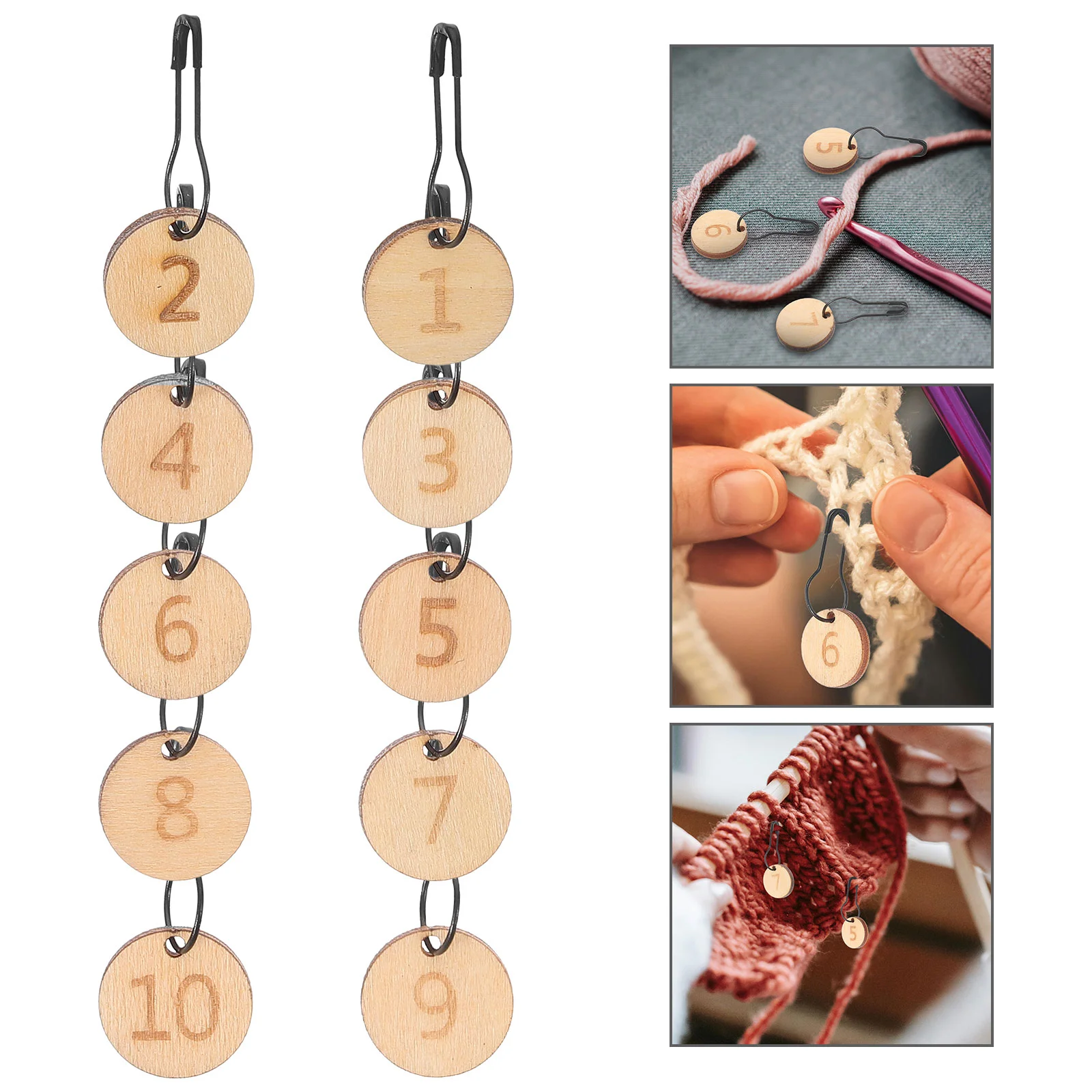 10 шт. аксессуары для вязания из шерсти резные деревянные маркеры крючком